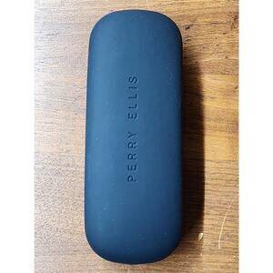 Perry Ellis Hard Eyeglass Snap Close Case, BLUE. New Without Packaging